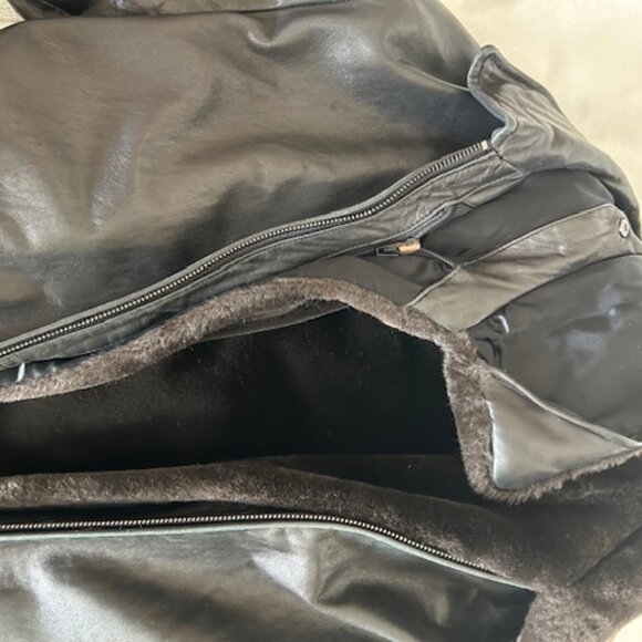 MARC NEW YORK LEATHER FUR LINED JACKET - Picture 7 of 9